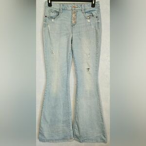 ARIZONA Womens Light Blue Flared 5 Button Fly Jeans 9